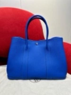 cheap quality Hermes Garden Party 36 Clemence 7E Blue brighton PHW